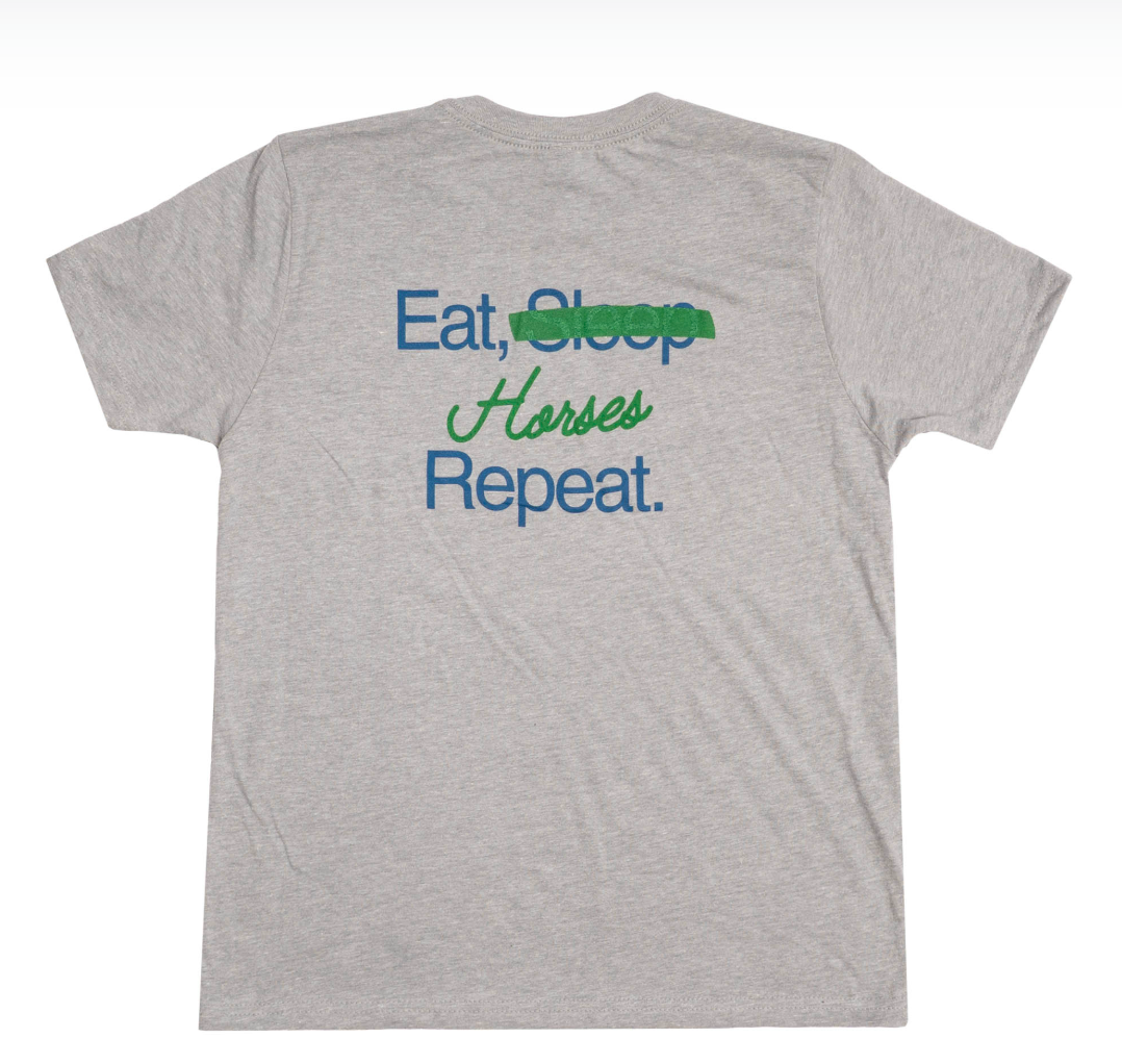 Unisex AHA Eat, Horses, Repeat Tee - Gray