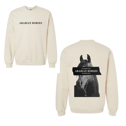 Cream Arabian Horses Crewneck