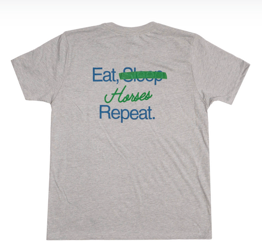 Unisex AHA Eat, Horses, Repeat Tee - Gray